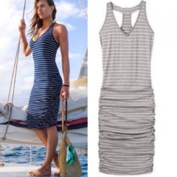 ATHLETA STRIPED TEE RACERBACK DRESS H. - Picture 1 of 16